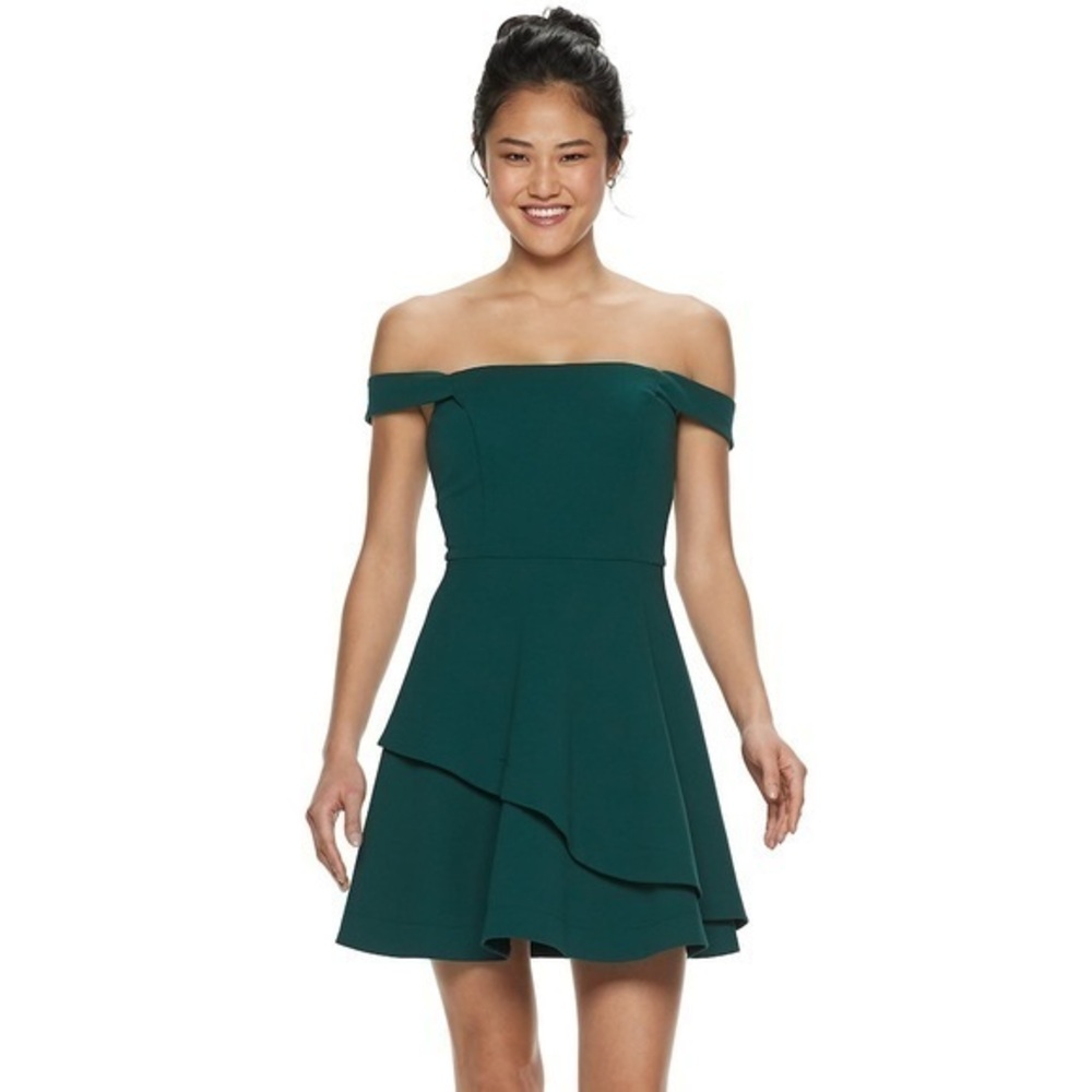 CLEARANCE NWT Speechless Dark Green Skater Dress Fit Flare
